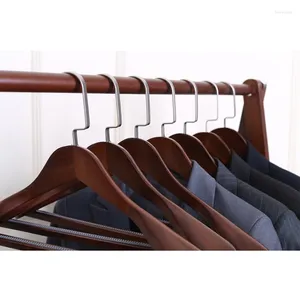 Cabides de madeira de luxo Hangvy Duty Wardrobe Organizador tem calças antiderrapantes Barer Terno de ombro largo para roupas Hea