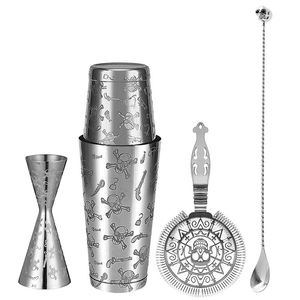 5-Piece Cocktail Shaker Set - Bar Tools - Stainless Steel Cocktail Shaker Set Bartender Kit 240319