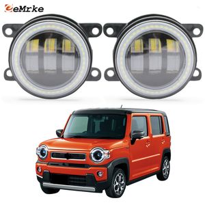 EEMRKE Led Fog Light Assembly 30W/ 40W for Suzuki Hustler MR52S MK53S MR92S 2022 2021 2022 with Clear Lens Angel Eyes DRL Daytime Running Lights 12V Car Accessories