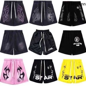 desingner Mens Hellstar Shorts plus fleec short for men and women new fall and wintershorts high street ins retro old us szie s-xl