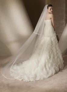 Nowy vintage dwie warstwy Wstbonowa krawędź z grzebieniem Lvory White Wedding Veil Cathedral Bridal Veils 3M Długość6907962