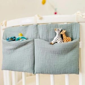 Sacos de armazenamento Saco de cabeceira Organizador de berço de bebê pendurado para dormitório cama beliche trilhos livro brinquedo fralda bolsos titular