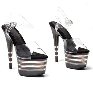 Dance Shoes Women's 17cm/7inches PVC Upper Plating Platform Sexig High Heels Sandal Pole 008