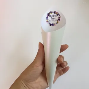 Dekoracja imprezy fiolet lawenda fioletowa personalizowane imię panie Pearly Cream Confetti Cones Paper zrób to sam sprzyj kwiat