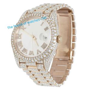 VVS Moissanite Mechanical Watch Pass Diamond Tester GRA Certified Baguette Gold Plated Iced Out Luxury Watch