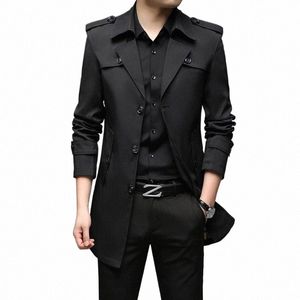 new Spring Men Trench Fi England Style Lg Trench Coats Mens Casual Outerwear Jackets Windbreaker Brand Mens Clothing 2022 O3Uu#