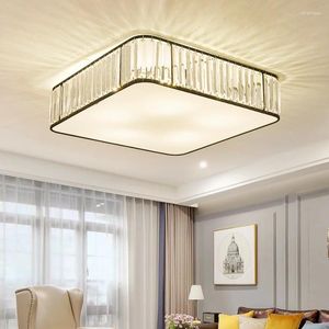 Ceiling Lights Modern LED For Living Room Master Bedroom Study Black Luxury Indoor Iron Crystal Lamp