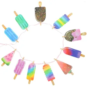 パーティーデコレーションドレスの装飾夏の吊り下げ旗のポピシクルホリデーバナーアイスクリームガーランド