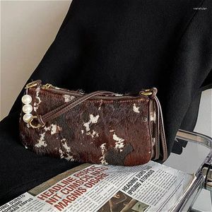 Bag Luxury Design Women Small Shoulder Bags Vintage Beaded Strap Ladies Baguette Purse Handbags Fashion Girls Underarm