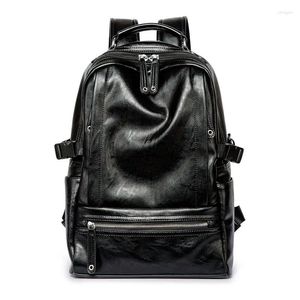 Rucksack Mode PU Leder Junge Sommer Vielseitige Tasche Hohe Qualität Rucksack Freizeit Reise Multi-funktion Männer Rucksäcke