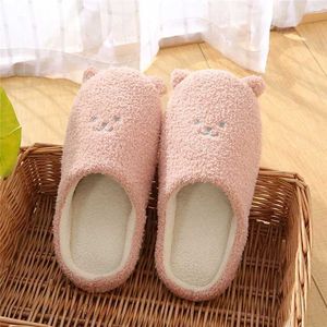 Slippers Slippers Tick Sole Cartoon Linen Female Cute Bow Anti-Slip Sweat ome Sandals Four Seasons Family Coon Slipper For Girls H240326SYFE