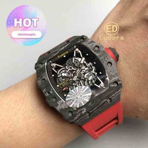 Часы Date Роскошные мужские механические часы Наручные часы Ed Watch Carbon Fiber Rm35-02 Red Tape Автоматические механические 055 052kv