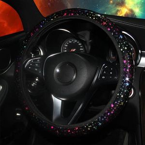 Steering Wheel Covers Beautiful Starry Sky Car Cover Star Galaxy 38cm Dia Universal Protector For Truck SUV Auto Interior Accessory