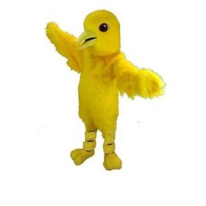 Trajes de mascote Halloween Natal Pássaro Amarelo Mascotte Cartoon Plush Fancy Dress Mascot Costume