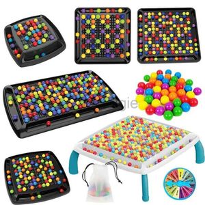 Intelligens Toys Rainbow Ball Matching Toys Colorful Fun Puzzle Chess Board Game med färgade pärlor Intelligent Brain Education Toy 24327