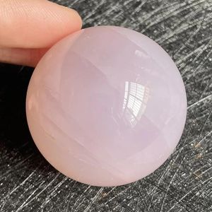 Statuette decorative 124g Pietra naturale Quarzo rosa Sfera di cristallo Sfera rosa roccia lucida Feng Shui 2024 Divinazione DecoC1razione Regalo Reiki