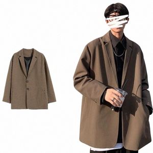 Takım Gevşek Öğrenci Takım Sonbahar Harajuku Style Sıradan Küçük Üst Koreli Versi Hg Kg Style Erkek Ceket Parkas Coats L8lv#