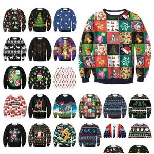 Мужские свитера Ugly Christmas Sweater Plover Джемперы Топы Мужчины Женщины Осень Зима Одежда 3D Забавные толстовки с принтом Толстовки Drop Dhci3