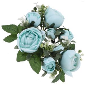 Dekorative Blumen, europäische künstliche Rose, Kerzenständer, Girlande, Valentinstag, Tischparty, Dekoration (weiß), Winterring