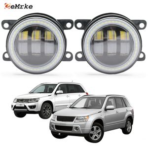 EEMRKE Conjunto de luz de nevoeiro LED 30W / 40W para Suzuki Grand Vitara III JT TE TD Escudo 2005-2015 com lente transparente Angel Eyes DRL Luzes diurnas 12V Acessórios para carro