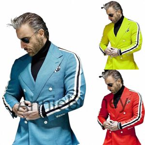 jacket+pants Latest Designs Blue Groom Tuxedos Elbow Patches 2 Piece Wedding Prom Dinner Men Suits Fi Male Clothing F79z#