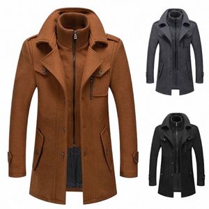 Männer Wollmantel Herbst Winter Fi Gentleman Fleece Warme Mann Mantel Abnehmbare Bilayer Reißverschluss Hintern LG Mantel Für Männer 17iu #