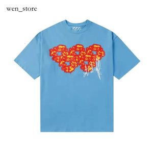 デニムティーーズデニムティアーズシャツ高品質のデニムデザイナーTシャツトレンディデザイナーショーツブラックレッドカポックピュアコットン春24SS 728