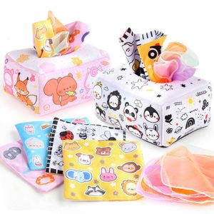 New Baby Montessori Games Sensory Kids Toddler Pull Along Magic Tissue Box Educational Toys For Girls Boys