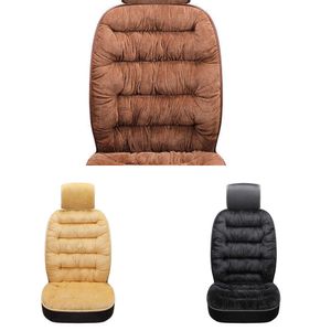 Update Artificial Plush Car Seats Cover Front Car Seat Cushion Comfortable Protection Pad Winter Warm Car Chair Mat Universal Winter Car Interior Accessories