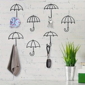 HOOKS HELLO YOUNG 7st Metal Key Hanger Coat Hook Creative Paraply Housewarming Gifts Multifunktionell estetikrum Dekor