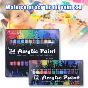 Lastoortsen Set di colori acrilici 12/24 per tela, legno, argilla, tessuto, nail art, ceramica, artigianato, 12 ml, forniture per pittura per bambini, regali di compleanno