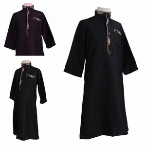 高品質の子供Abaya Traditial Clothing Ramadan Eidイスラム教徒の刺繍子供ローブJubba Thobe IslamAch Arab Boys Kaftan B4nj＃