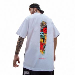 devil Funny graffiti Short-sleeved T-shirt Hip hop Fi Aesthetic Tshirt Anime Men T-shirts 2022 Summer harajuku Clothes N9gc#