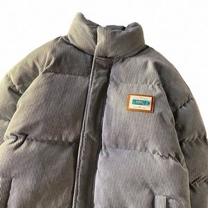 2023 HARAJUKU MĘŻCZYZNY PARKAS Zimowy płaszcz Corduroy Bothize Męskie kurtki zimowe Windbreaker Płaszcz Kobieta parkas l8et#