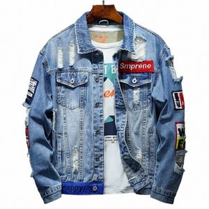 men Jean Jacket 2023 Autumn New Retro Casual Denim Jacket Streetwear Cott Slim Fit Denim Outerwear Fi Brand Men Clothing q3vr#