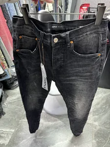 p711 lila högkvalitativa män jeans nödställda motorcykel cyklist jean rock mager smalt rippat hål rand fashionabla orm broderi denim byxor