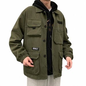 Cappotti da uomo di alta qualità 2023 nuova primavera autunno casual multi-tasca sottile bomber giacche da uomo abbigliamento da lavoro oversize M-2XL J10Z #