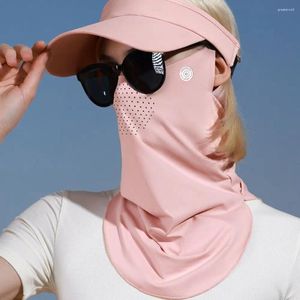 Scarves Solid Color Silk Mask UV Protection Summer Face Sunscreen Scarf Sun Proof Bib Shield Cover Outdoor