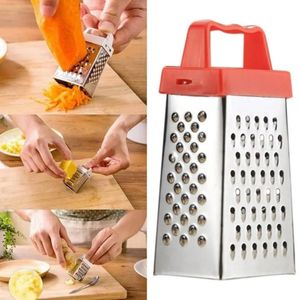 Ralador de quatro lados de aço inoxidável handheld multifuncional ralador para queijo alho gengibre vegetal slicer cozinha ferramentas frutas