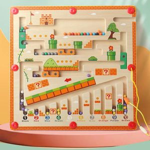 Children Color Number Maze Wood Matching Puzzle Toy Activity Board Montessori Learning Education Wooden Gift for Kid 240321