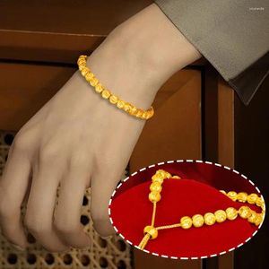 Link Armbänder Goldene Armband Gold Perlen Pull-out Einstellbare Farbe Kette Armreif Für Frauen Mädchen Männer Schmuck Geschenke L7p3