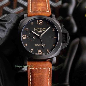 Lyxklockor för herrmekaniska armbandsur Panerrais Multifunktionsdesigner Watches High Quality Sapphire Stor diameter Watch Aoki