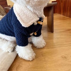 Thickened Warm Coat, Plush Dog Sweater with Buckle, Pet Autumn and Winter Clothes for Small Dogs