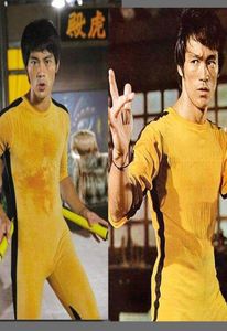 Jeet Kune do Game of Death Kostüm Jumpsuit Bruce Lee Classic Yellow Kung Fu Uniformen Cosplay JKD5186475