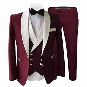 Burdy Men garnits Slim Fit Custom Wedding Men Tuxedos Formal Busin 3 sztuki garnitury kamizelki kamizelki trajes de hombre j0cr#