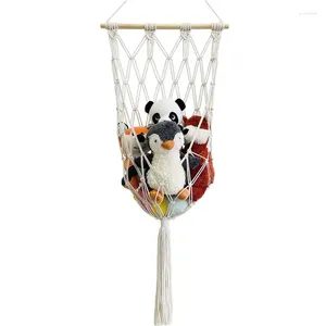 Tapeçarias de pelúcia animal net boho armazenamento de parede para brinquedos respirável boêmio pendurar organizador quarto playroom berçário