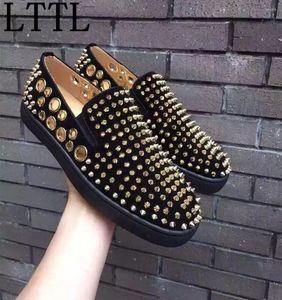 Casual Shoes LTTL High Quality Summer Men Creepers Gold Spikes Breathable Holes Flats Platform Chaussure Homme Daily Espadrilles