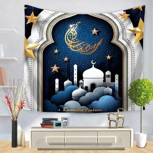 Gobeliny Eid Mubarak Worka Wall Tobestry muzułmański festiwal dekoracja pokoju Ramadan Boho