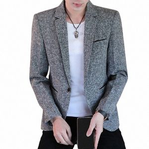 Fi Blazer Coat Men Single Butt Casual Uomo Slim Blazer Jacket Disegni Giacca formale Mens Fit Elegante Blazer Suit Coat d6It #