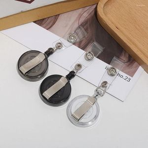 Keychains 1000pcs/Lot Fashion Acrylic Drivable Badge Reel Name Tag ID Holder Clip for Pass Card Cover